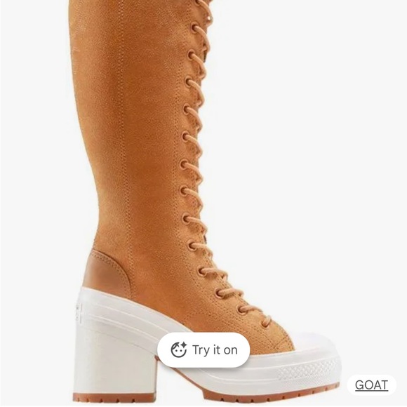 Converse Women's Chuck 70 De Luxe Heel Platform Western Suede Knee Boots - Picture 5 of 6